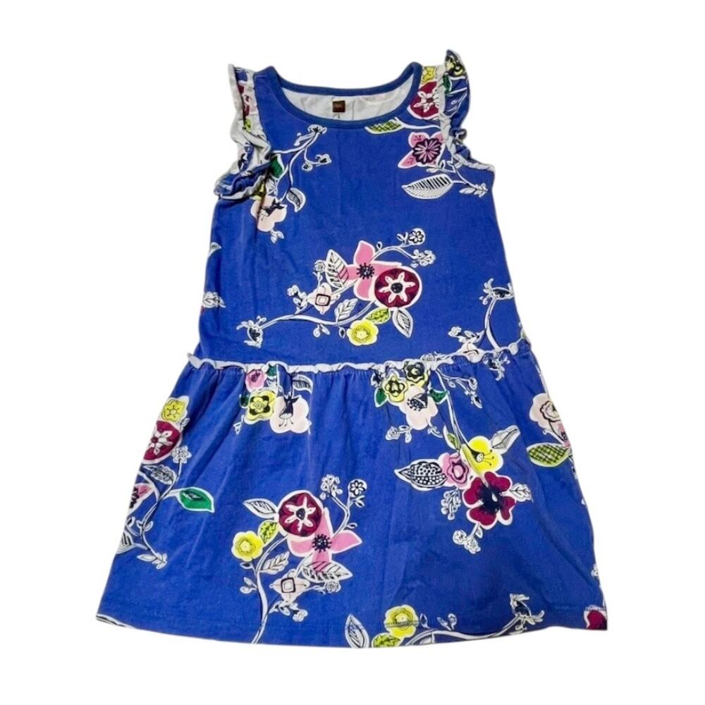 Tea Collection Tiered Flutter Sleeve Floral Dress Size 5